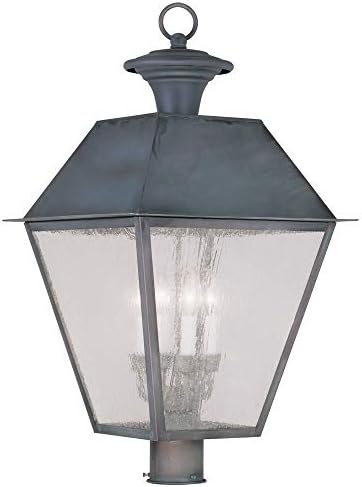 Livex Lighting 2173-61 Mansfield 4-Light Outdoor Post Head, Charcoal