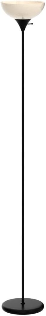 Brightech Sky Dome Dimmable LED Floor Lamp, Torchiere Floor Lamp for Living Room, Bedroom, & Office – Tall Torch Standing Lamp for Reading, Modern Home Decor – Jet Black
