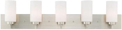 Livex Lighting 16375-91 West Lake 5-Light Bath Light, Brushed Nickel, 35 x 4 x 8