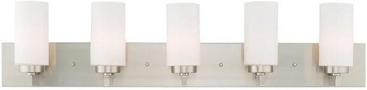 Livex Lighting 16375-91 West Lake 5-Light Bath Light, Brushed Nickel, 35 x 4 x 8