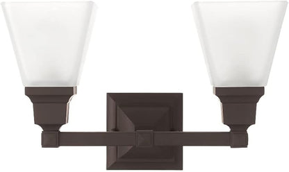 Livex Lighting 1032-02 Mission 2-Light Bath Light, Polished Brass