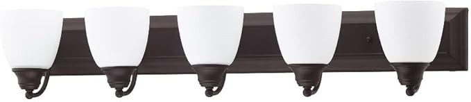 Livex Lighting 10505-05 Chrome Bath Vanity with Satin Opal Glass