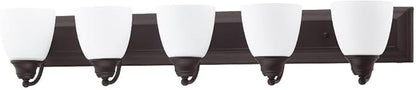Livex Lighting 10505-05 Chrome Bath Vanity with Satin Opal Glass