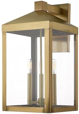 Livex Lighting 20585-01 Nyack Antique Brass 3 Light Outdoor Wall Lantern