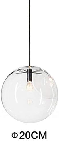 E27 Industrial Clear Glass Globe Shade Pendant Lighting Modern Kitchen LOFT Hanging Light-1 Light (20cm)