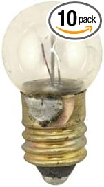 Technical Precision Replacement for Ge General Electric G.e 407 Light Bulb 1.47W 4.9V G4.5 Incandescent Light Bulbs - E10 Miniature Screw Base - 10 Pack