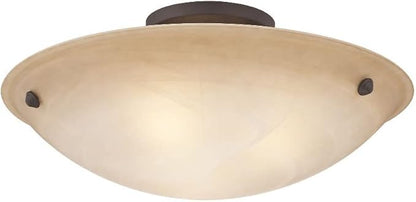 Livex Lighting 5626-07 Home Basics 3 Light Bronze Semi Flush Mount with Honey Alabaster Glass