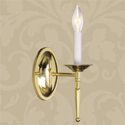 Livex Lighting 5121-02 Williamsburgh 1-Light Wall Sconce, Polished Brass