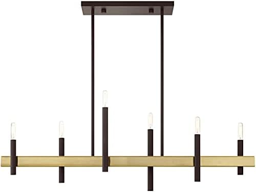 Livex Lighting 49336-07 6 Light Bronze Linear Chandelier