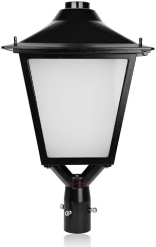 RuggedGrade 120W LED Post Top Light - Morati Series - 14,800 Lumen - Color Selectable 3000K/4000K/5000K - Slip Fit Mount - Photocell & Bypass for Dusk to Dawn Control - Black Housing - DLC 5.1 Premium