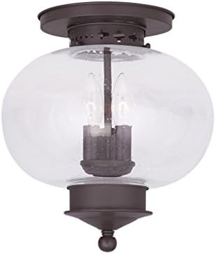 Livex Lighting 5037-07 Harbor 3-Light Ceiling Mount, Bronze