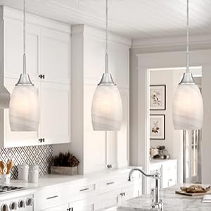 White Swirl Art Glass Pendant Lamp Shade Glass chandeliers Cover Mini Oval Light Shade Replacement Shade Only Light Fixtures for Kitchen Island pendant light 1-Pack 4.72"