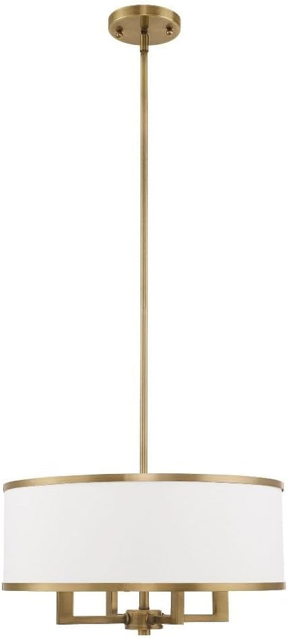 Livex Lighting 62615-91 Park Ridge 4 Light Chandelier, Brushed Nickel, 18"L x 18"W x 48"H