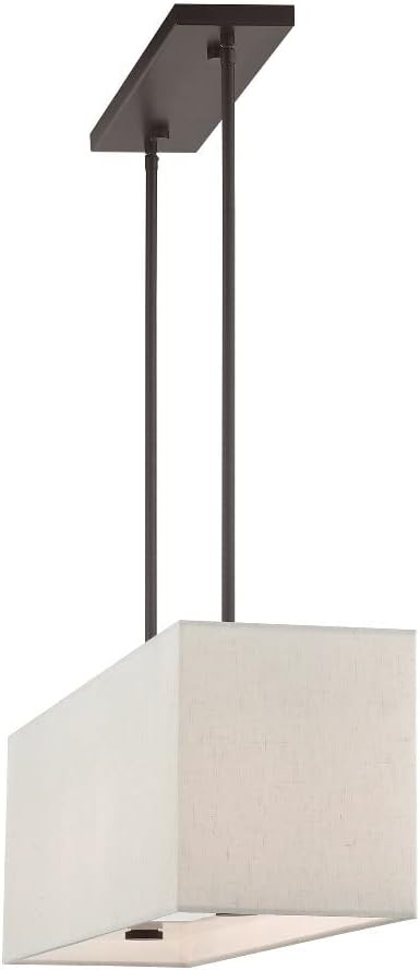 Livex 41155-91 Transitional Four Light Linear Chandelier from Summit Collection in Pwt, Nckl, B/S, Slvr. Finish, 36.00 inches, Brushed Nickel