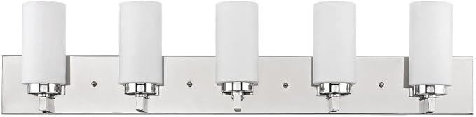 Livex Lighting 16375-91 West Lake 5-Light Bath Light, Brushed Nickel, 35 x 4 x 8