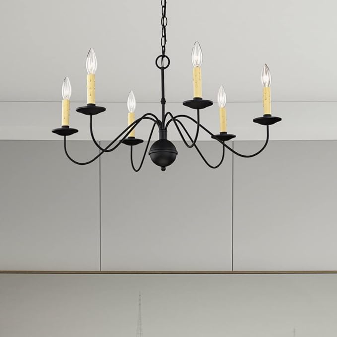 Livex Lighting 4450-04 Heritage 6 Light Black Chandelier