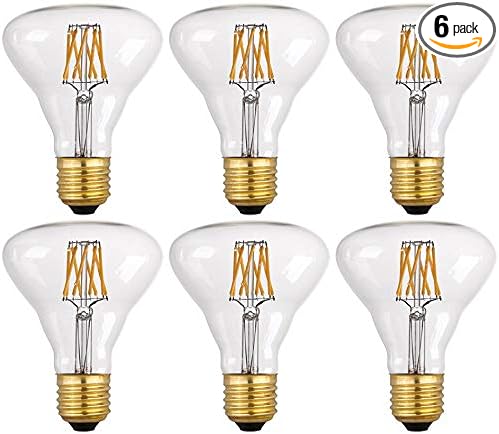 Vintage LED Edison Bulb R80/BR30 8W Dimmable Filament Bulb, LED Flood Light Reflector Bulb, 2700K Warm White E26 750Lumen, 70W Equivalent (6 Pack)
