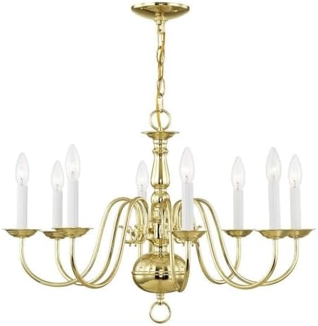 Livex Lighting 5008-02 Williamsburgh Chandelier with No Shades, Polished Brass,19.00x12.00x12.00