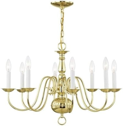 Livex Lighting 5008-02 Williamsburgh Chandelier with No Shades, Polished Brass,19.00x12.00x12.00