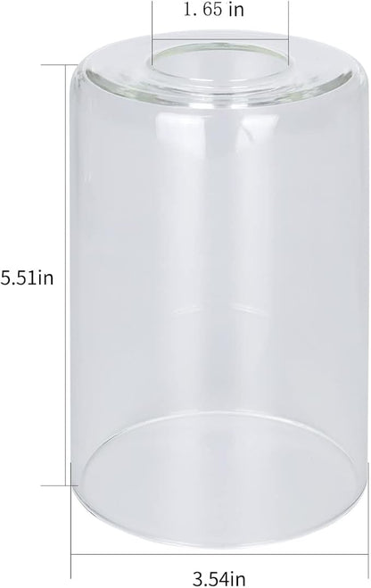4 Pack Clear Glass Shade Covers Replacements, 5.5in Height, 3.5in Diameter, 1.65in Fitter, Eidonta Clear Cylinder Glass Lamp Shade Replacement Globe for Chandelier Pendant Wall Sconces