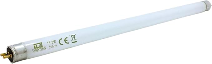 TBE LIGHTING 8w / 12 inch Soft White 3500K Tubes - F8T5/D Fluorescent Tube Lamps 288mm / 12''- CFL Bulbs - G5 2-Pin Base Fittings - T5 High Efficiency Lamps (4-Pack)