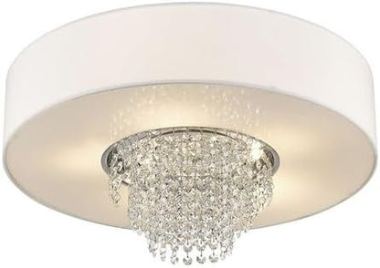 Livex Lighting 51029-91 Crystal Accents Five Light Ceiling Mount from Carlisle Collection in Pwt, Nckl, B/S, Slvr. Finish, Brushed Nickel