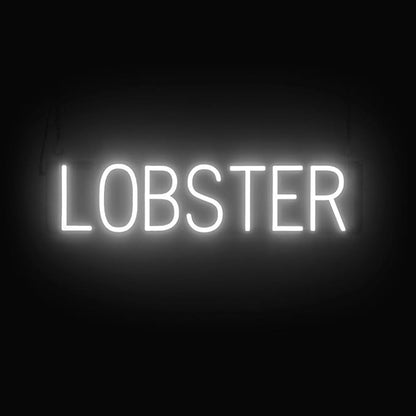 SpellBrite LOBSTER Sign | Restaurant-Related Sign with Neon Look, White LED Light | 27.0" x 6.3"