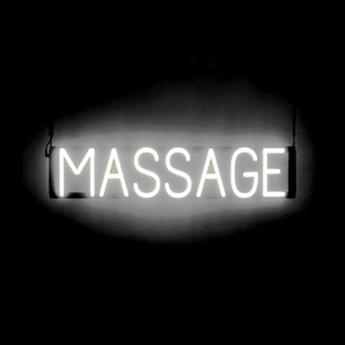 SpellBrite MASSAGE Sign | Beauty-Related Sign with Neon Look, White LED Light Source | 29.6" x 6.3"