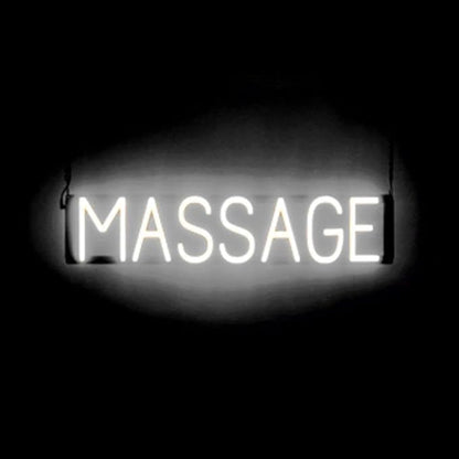 SpellBrite MASSAGE Sign | Beauty-Related Sign with Neon Look, White LED Light Source | 29.6" x 6.3"