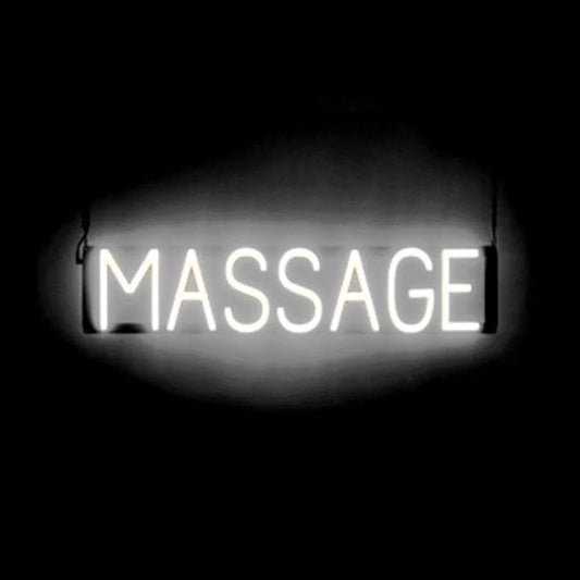 SpellBrite MASSAGE Sign | Beauty-Related Sign with Neon Look, White LED Light Source | 29.6" x 6.3"
