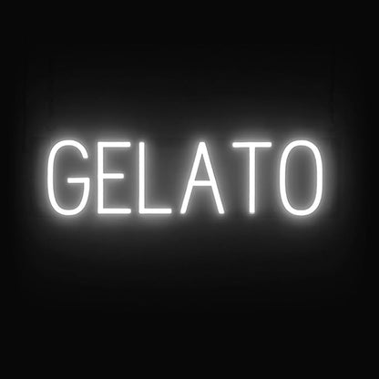 SpellBrite GELATO Sign | Treat-Related Sign with Neon Look, White LED Light Source | 24.0" x 6.3"