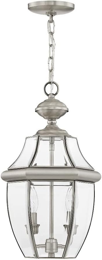 Livex Lighting 2255-02 Monterey 2-Light Outdoor Hanging Lantern, Polished Brass