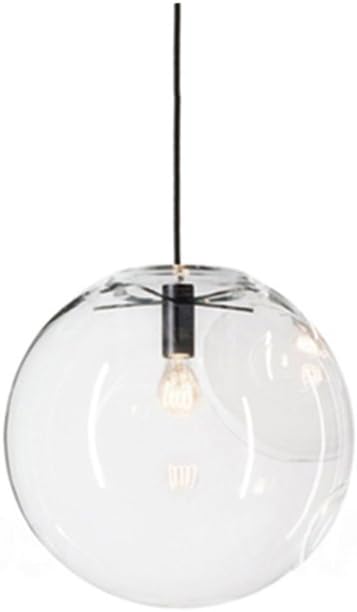 E27 Industrial Clear Glass Globe Shade Pendant Lighting Modern Kitchen LOFT Hanging Light-1 Lamp (30cm)