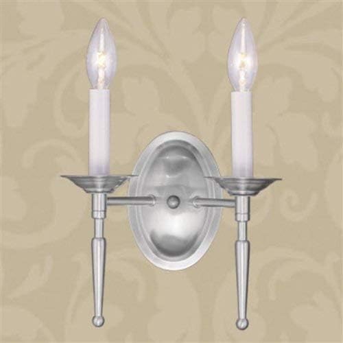 Livex Lighting 5122-91 Williamsburgh 2-Light Wall Sconce, Brushed Nickel