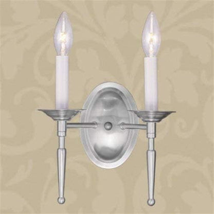Livex Lighting 5122-91 Williamsburgh 2-Light Wall Sconce, Brushed Nickel