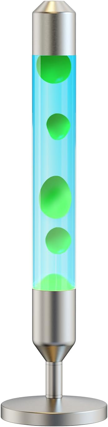 24.4-Inch Relaxing Liquid Motion Lamps,Magma Lamps, Home Decor Living Room Office Bedroom Lamp ((Green Wax, Blue Water/Silver))