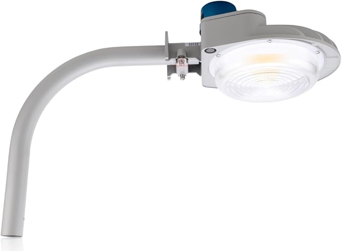 RuggedGrade 60W - Vontair Series - LED Barn Style Light with Arm Mount + Photocell - 9,000 Lumens - Color Selectable 3000K/4000K/5000K - Gray Housing - Outdoor Light - DLC 5.1 Premium