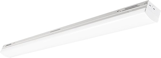 4FT LED Strip Light, 45W/38W/34W Selectable, 3500K/4000K/5000K CCT Tunable, 120–277V, 130 LM/W, 0–10V Dimmable, DLC 5.1S, UL Listed, Commercial Linear Fixture