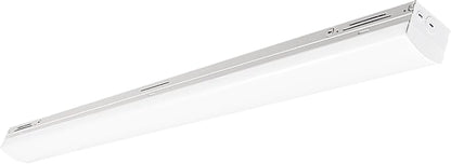 4FT LED Strip Light, 45W/38W/34W Selectable, 3500K/4000K/5000K CCT Tunable, 120–277V, 130 LM/W, 0–10V Dimmable, DLC 5.1S, UL Listed, Commercial Linear Fixture