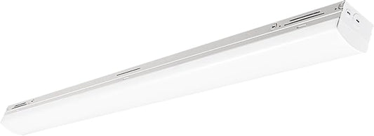 4FT LED Strip Light, 45W/38W/34W Selectable, 3500K/4000K/5000K CCT Tunable, 120–277V, 130 LM/W, 0–10V Dimmable, DLC 5.1S, UL Listed, Commercial Linear Fixture