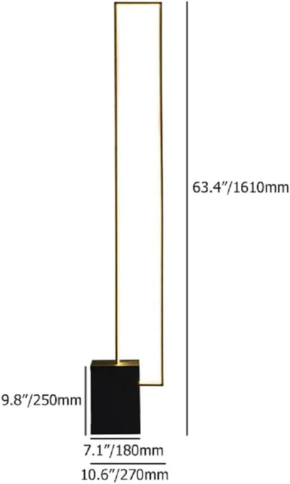 LOVEDIMA Metal LED Floor Lamp,Rectangular Standing lamp with Black Base