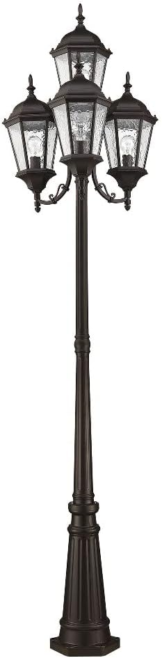 Livex Lighting 7557-07 Hamilton 4 Light Outdoor 4 Head Post, Bronze,25" x 24.5" x 28"