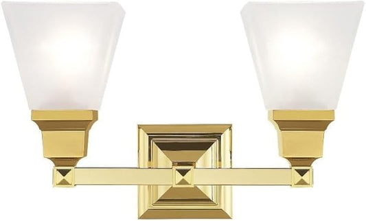 Livex Lighting 1032-02 Mission 2-Light Bath Light, Polished Brass