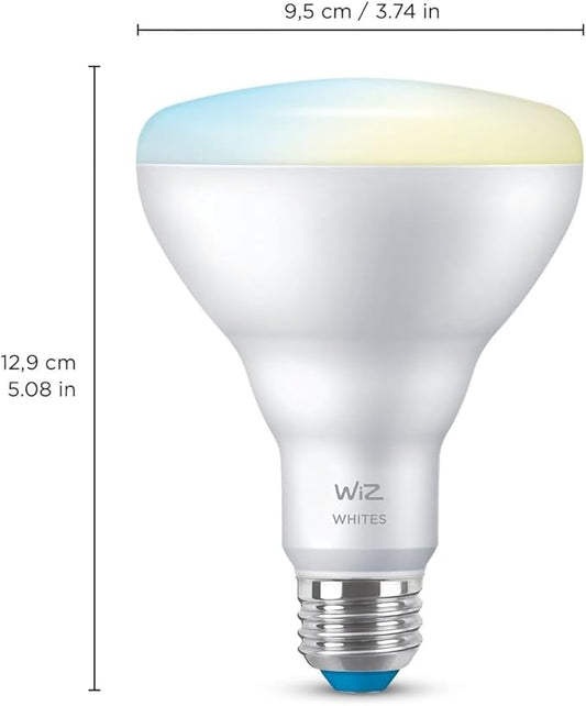 WiZ 65W BR30 Tunable White LED Smart Bulb - Pack of 1 - E26- Indoor - Connects to Your Existing Wi-Fi - Control with Voice or App + Activate with Motion - Matter Compatible