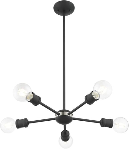 Livex Lighting 46135-76 5 Light Scandinavian Gray Chandelier