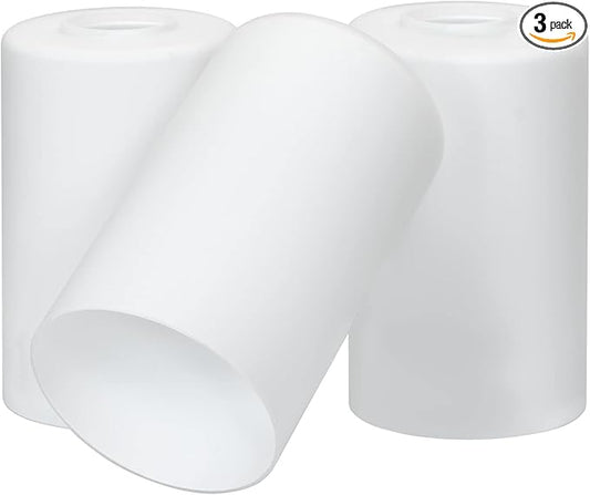 Kira Home 7" Cylinder Glass Shades, Opal Replacement Glass, 1-5/8" Fitter Opening for Threaded Medium Base Socket, 6.75" x 4", 3-Pack