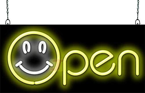 Happy Face Open Small Neon Sign