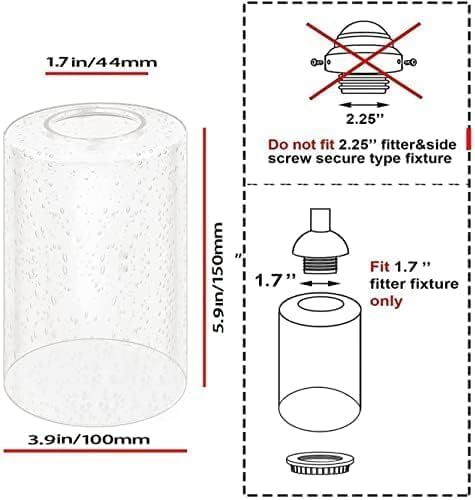 8 Pack Bubble Glass Lamp Shade,Glass Shade Covers Replacements for Light Fixtures，Cylinder Globe Glass Shades Covers for Pendant Lights Chandeliers Wall Sconces Bath Vanity Lights