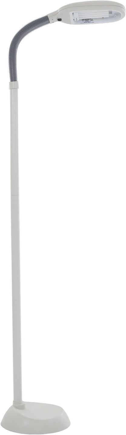 Bedford Home Floor Lamp - Full Spectrum Natural Sunlight Lamp with Bendable Neck - Reading, Craft, Studying, and Esthetician Light (Beige)