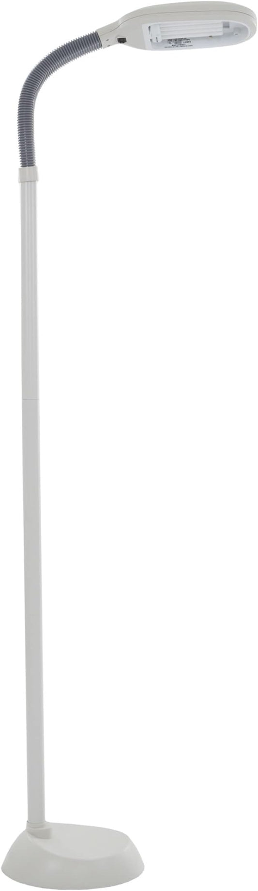 Bedford Home Floor Lamp - Full Spectrum Natural Sunlight Lamp with Bendable Neck - Reading, Craft, Studying, and Esthetician Light (Beige)